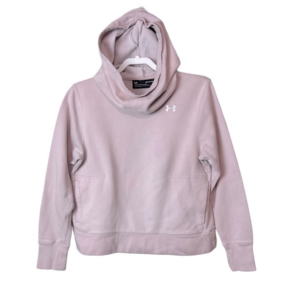 Under Armour Light Pink Hooded Cowneck Boyfriends Sweatshirt Loose Sz M‎ - Picture 1 of 3